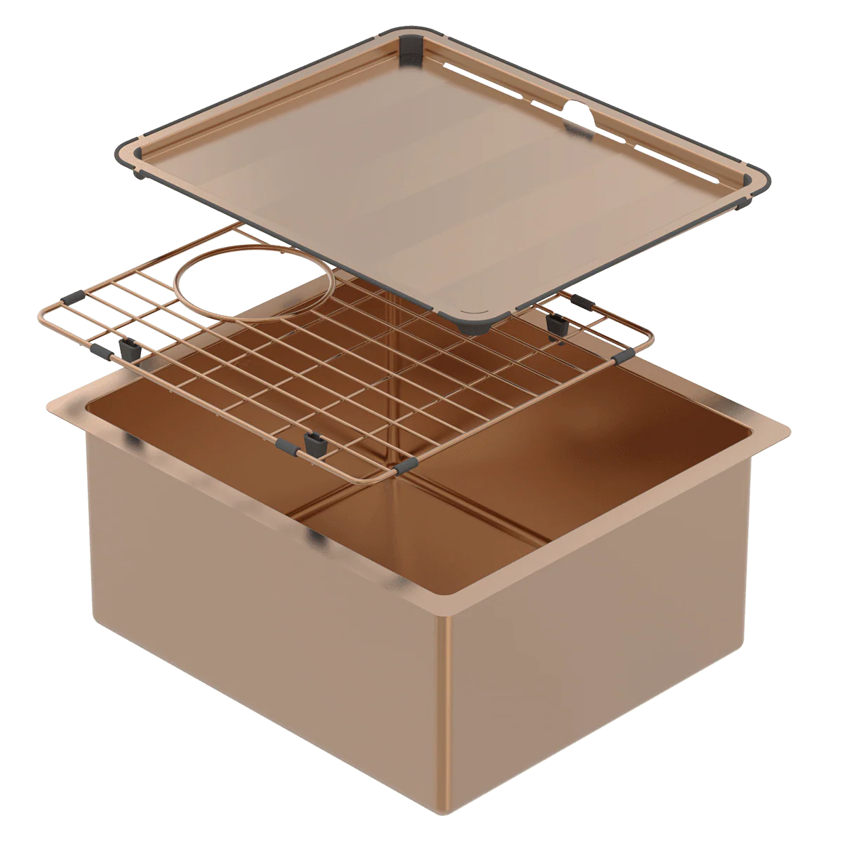 Abey Piazza Square Bowl Sink - Artisan Copper