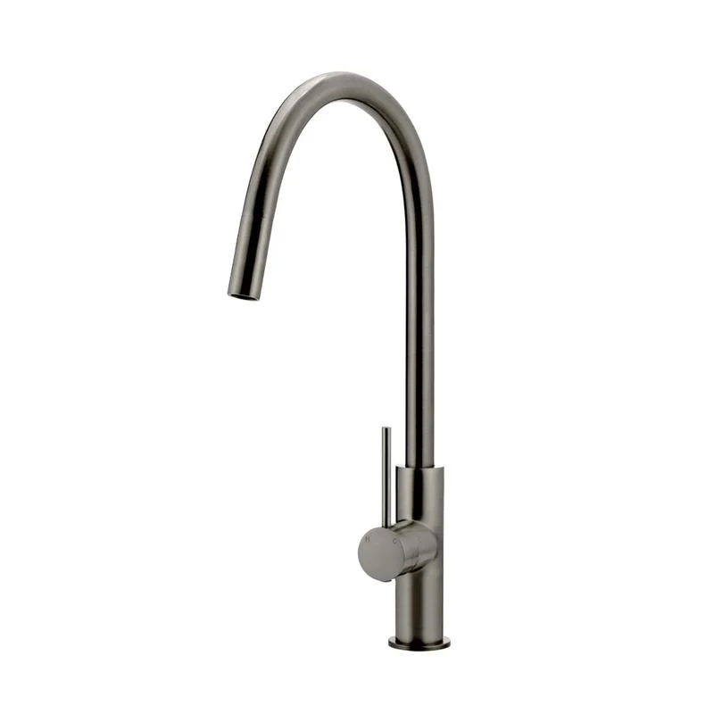 Meir Round Piccola Pull Out Kitchen Sink Mixer Tap - Shadow Gun Metal