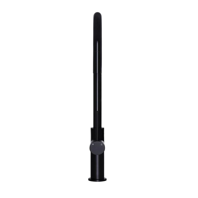 Meir Round Piccola Pull Out Kitchen Sink Mixer Tap - Black Matte - Image 3