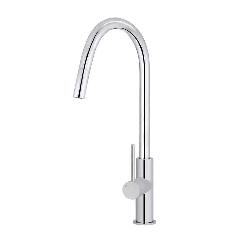 Meir Round Piccola Pull Out Kitchen Sink Mixer Tap - Polished Chrome