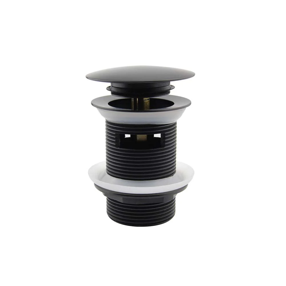 Mixx Plug & Waste Dome Pop Up 40mm Overflow - Matt Black