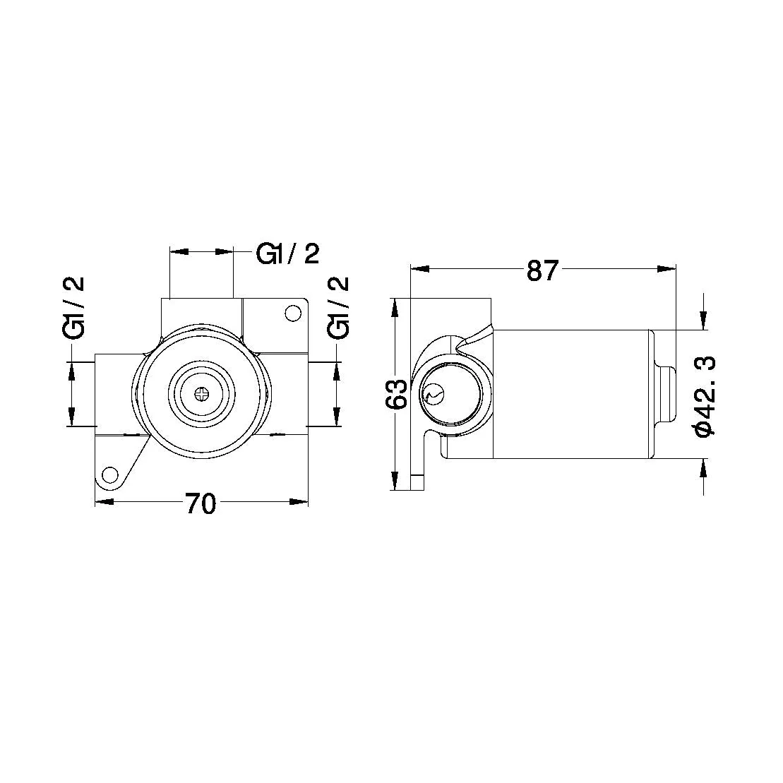 Nero Project 35mm Universal Shower Mixer Body Only - Image 2