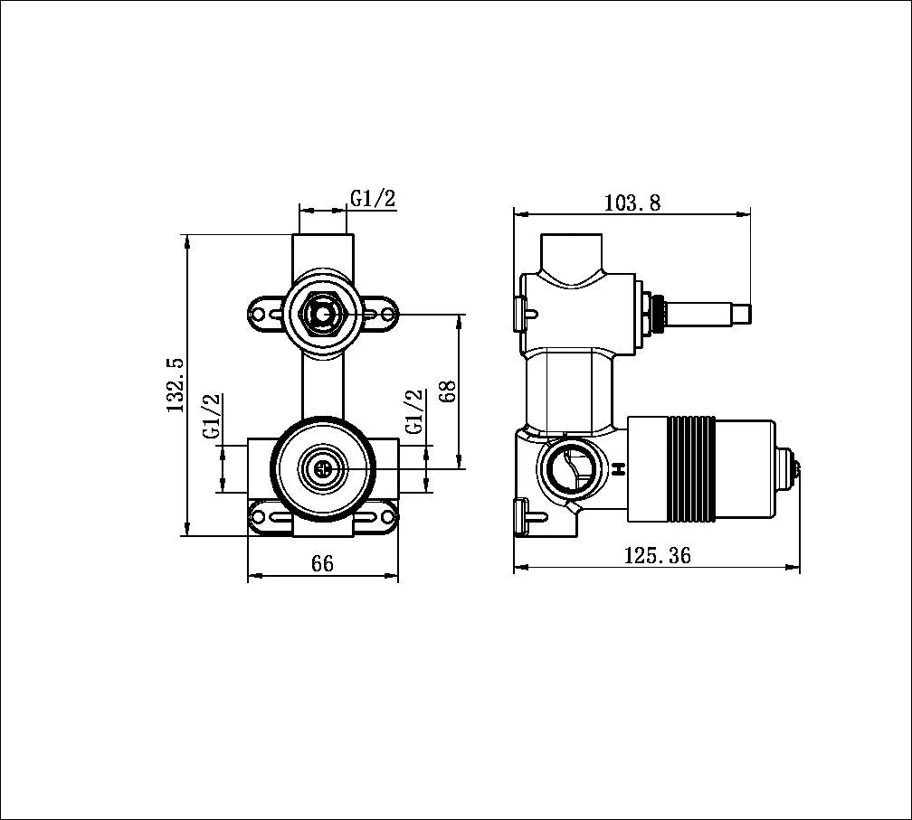 Nero Project 35mm Universal Shower Mixer With Diverter Body Only