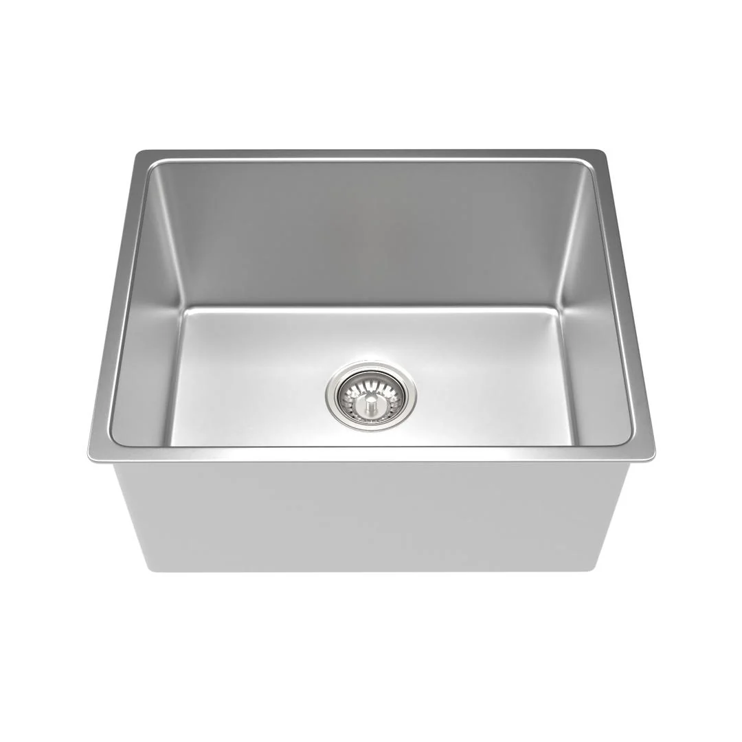 Linsol Quadra 540mm Single Bowl Sink - Brushed Stainless