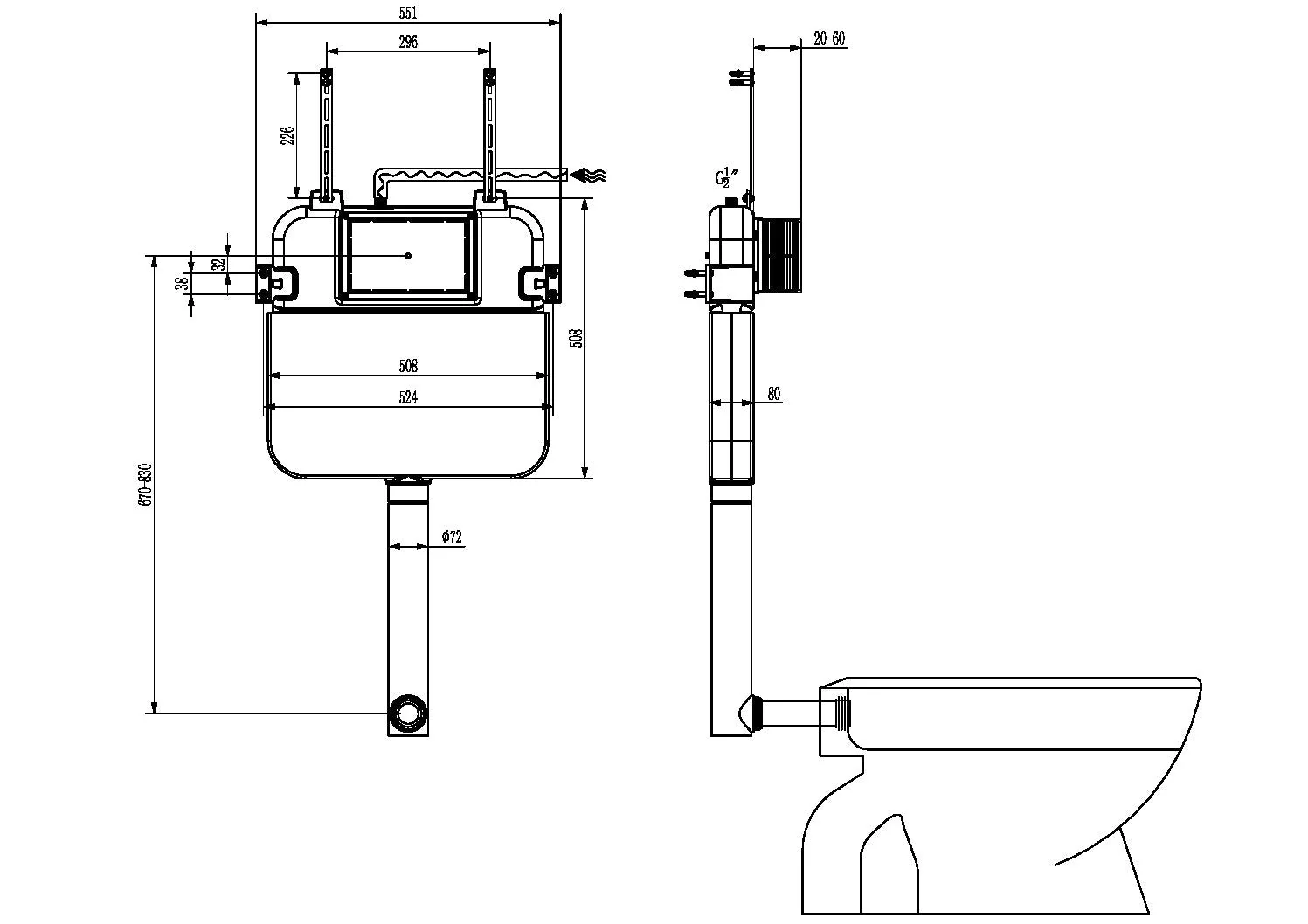 Nero R&T In-Wall Cistern - Image 2