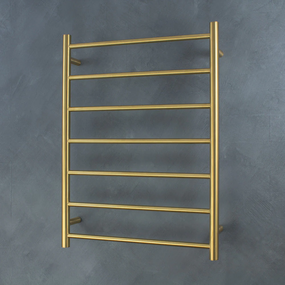 Radiant Heated Round Ladder 600 x 800mm - Brushed Gold