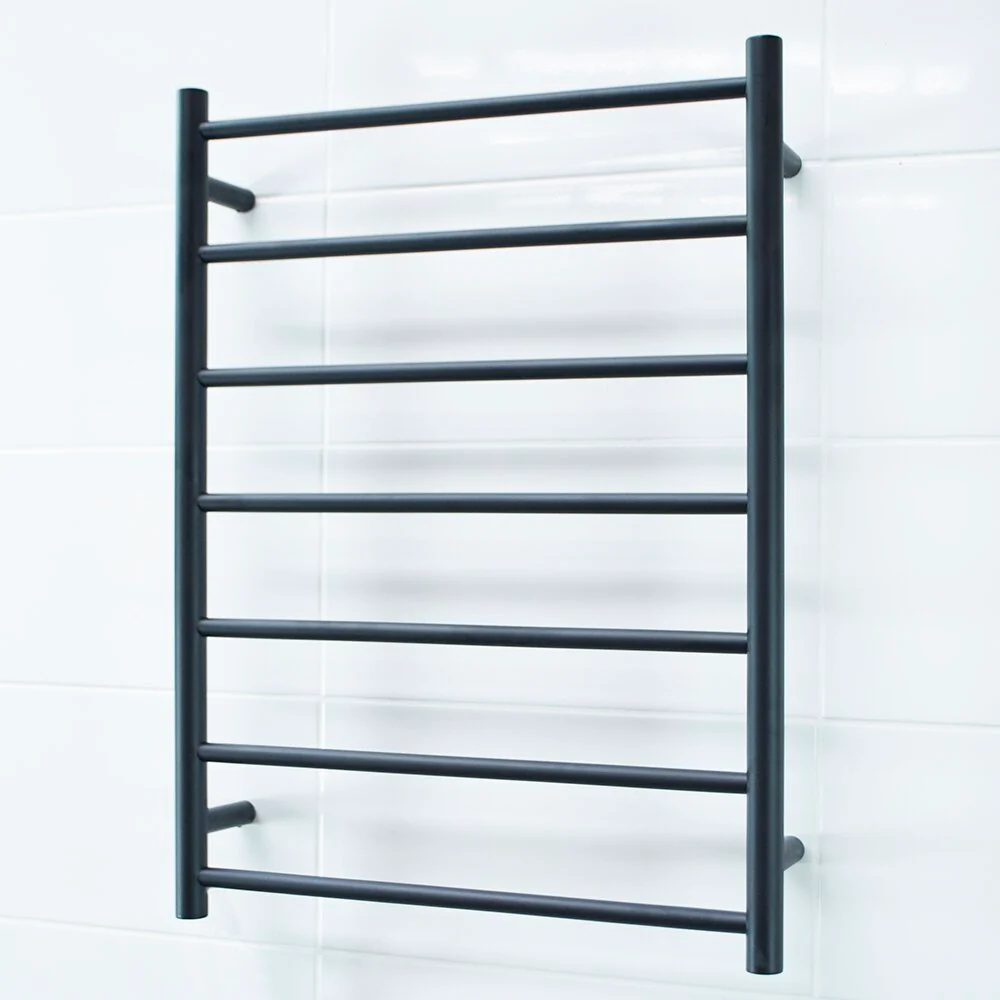Radiant Low Voltage Heated Round Ladder 600 x 800mm - Matt Black