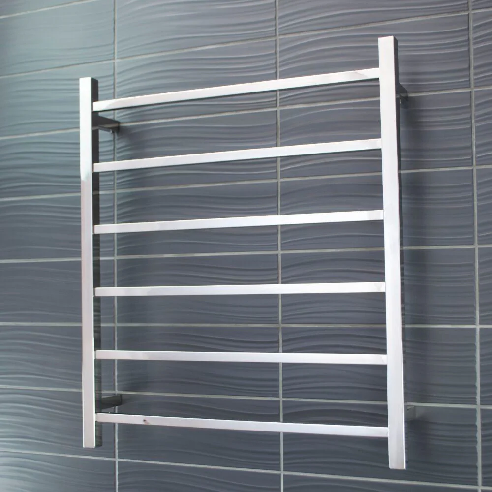 Radiant Non-Heated Square Ladder 700 x 830mm - Mirror Polished