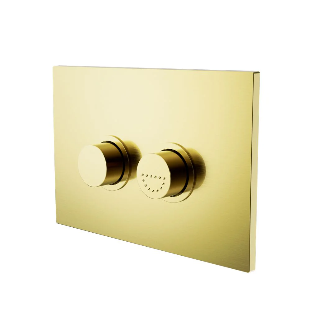 Nero Raised Disabled Care Pneumatic Flush Buttons Plate DDA Compliant - Brushed Gold