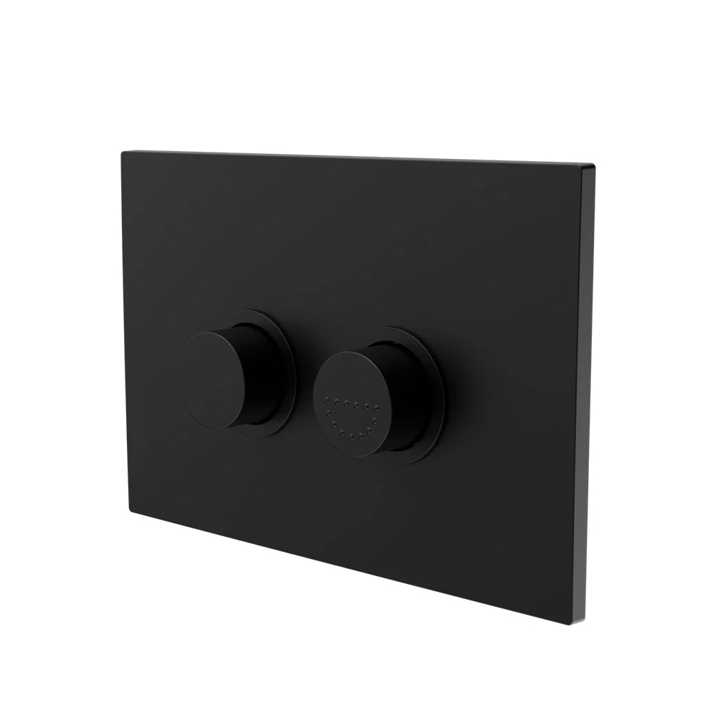 Nero Raised Disabled Care Pneumatic Flush Buttons Plate DDA Compliant - Black Matte