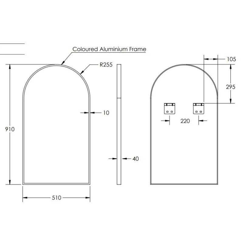 Remer Arch Mirror 510mm - Image 6
