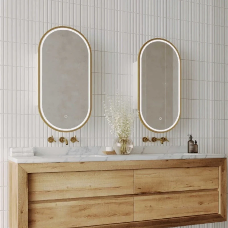 Remer Capsule 450mm Pill Shaving Cabinet with LED Light & Demister - Image 3