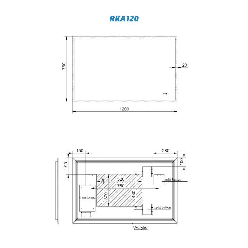 Remer Kara LED Mirror with Demister and Light Colour Switch - Image 8