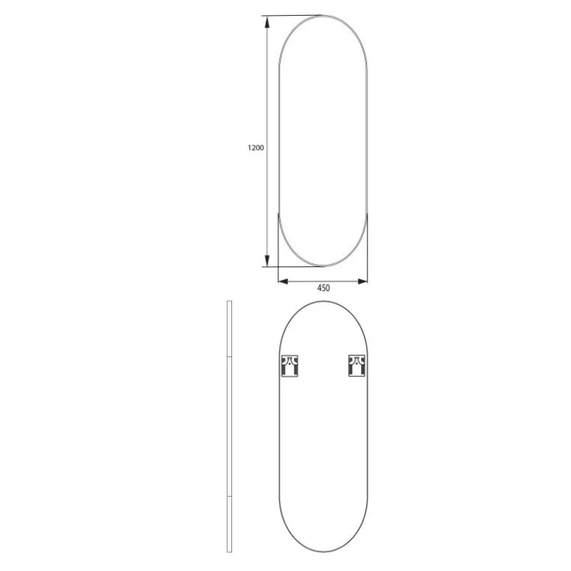Remer Modern Oblong Mirror 460mm x 1210mm - Image 6