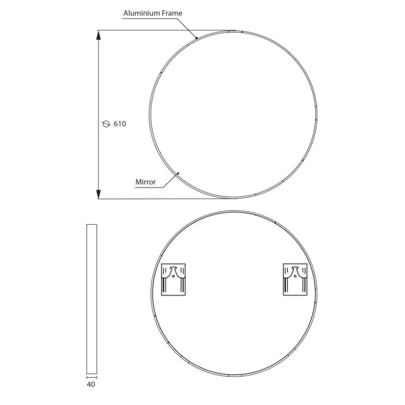 Remer Modern Round Mirror 610mm - Image 6