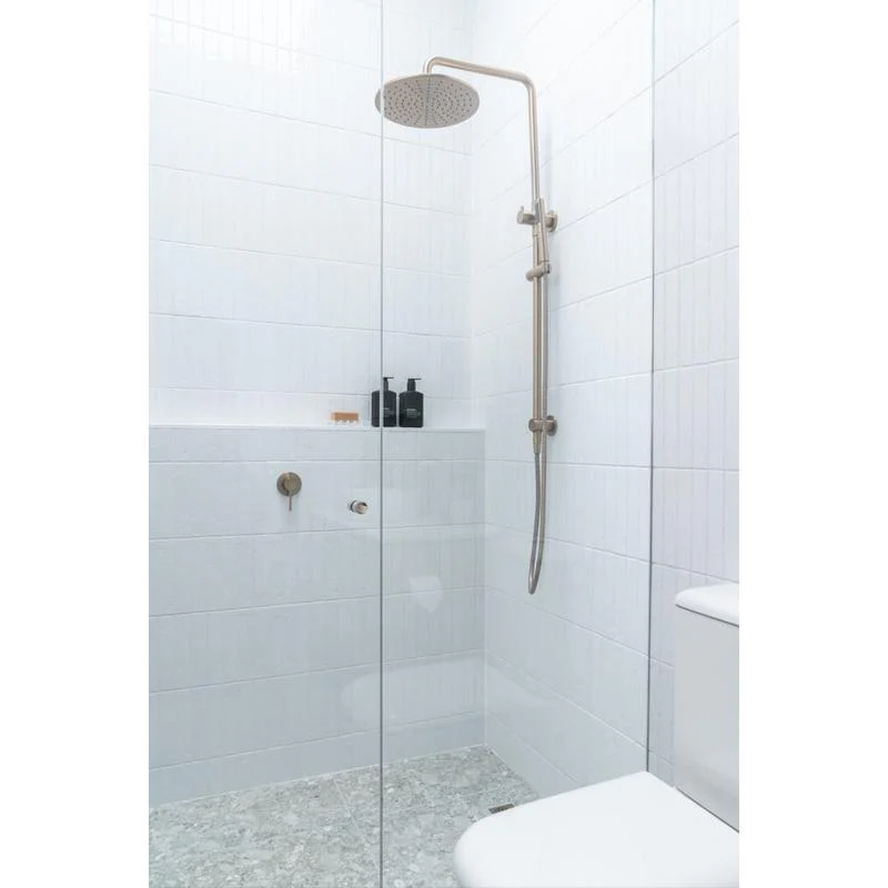Meir Round Combination / Twin Shower Rail 300mm Rose Single Function Hand Shower - Champagne - Image 4