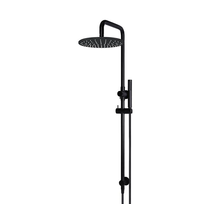 Meir Round Combination / Twin Shower Rail 300mm Rose Single Function Hand Shower - Black Matte