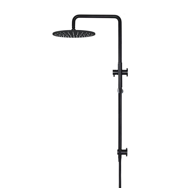 Meir Round Combination / Twin Shower Rail 300mm Rose Single Function Hand Shower - Black Matte - Image 3
