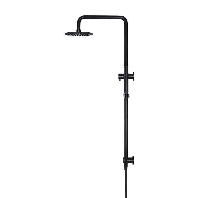 Meir Round Combination / Twin Shower Rail 200mm Rose Single Function Hand Shower - Black Matte - Image 3