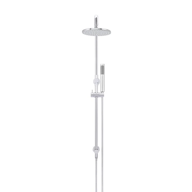 Meir Round Combination / Twin Shower Rail 200mm Rose Single Function Hand Shower - Polished Chrome - Image 2