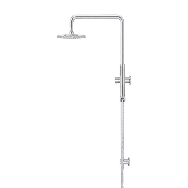 Meir Round Combination / Twin Shower Rail 200mm Rose Single Function Hand Shower - Polished Chrome - Image 3