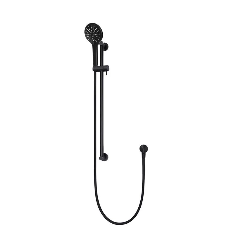 Meir Round Three Function Hand Shower on Rail Column - Black Matte