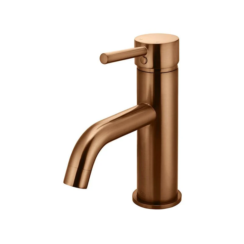 Meir Round Basin Mixer Tap Curved - Lustre Bronze