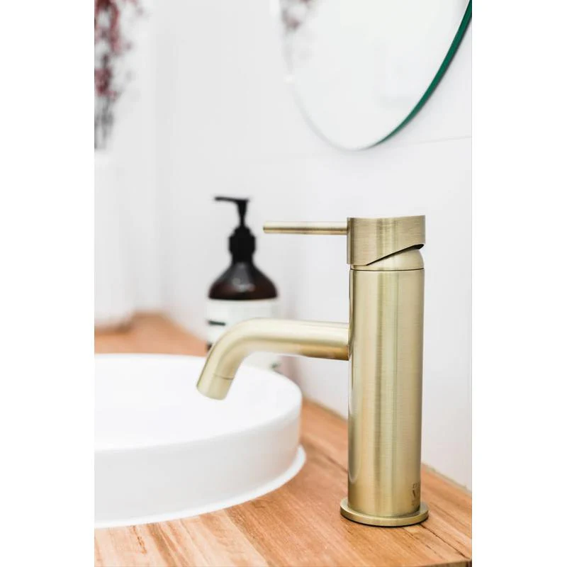 Meir Round Basin Mixer Tap Curved - PVD Tiger Bronze - Image 4