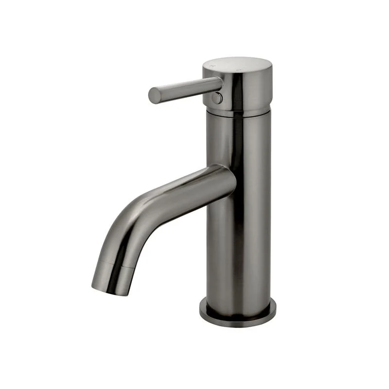 Meir Round Basin Mixer Tap Curved - Shadow Gun Metal