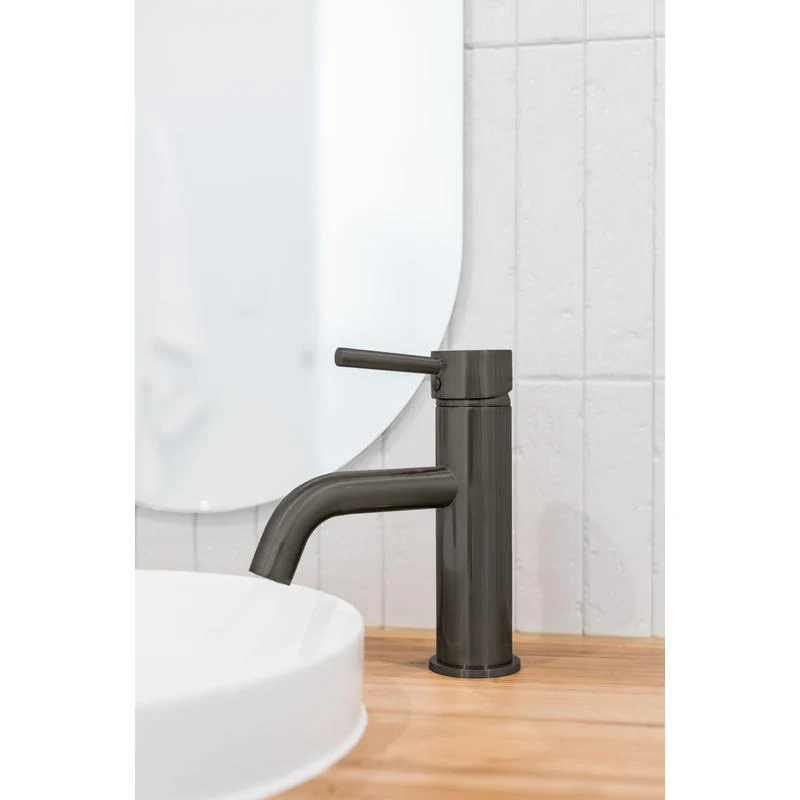Meir Round Basin Mixer Tap Curved - Shadow Gun Metal - Image 5
