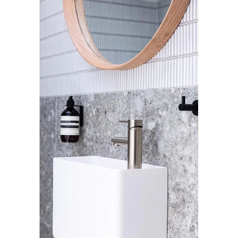 Meir Round Basin Mixer Tap - PVD Brushed Nickel - Image 5