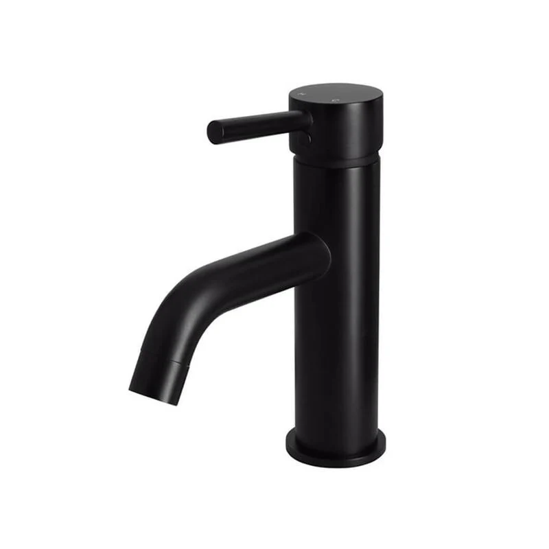 Meir Round Basin Mixer Tap Curved - Black Matte