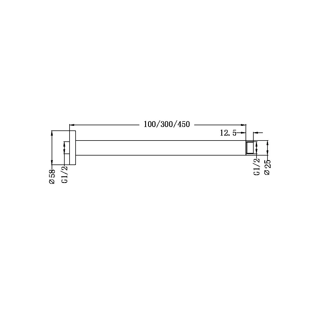 Nero Round Ceiling Arm - Black Matte - Image 2