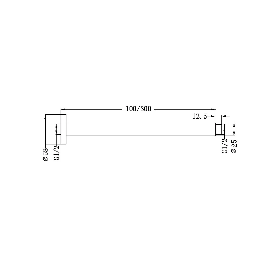 Nero Round Ceiling Arm - Brushed Nickel - Image 2