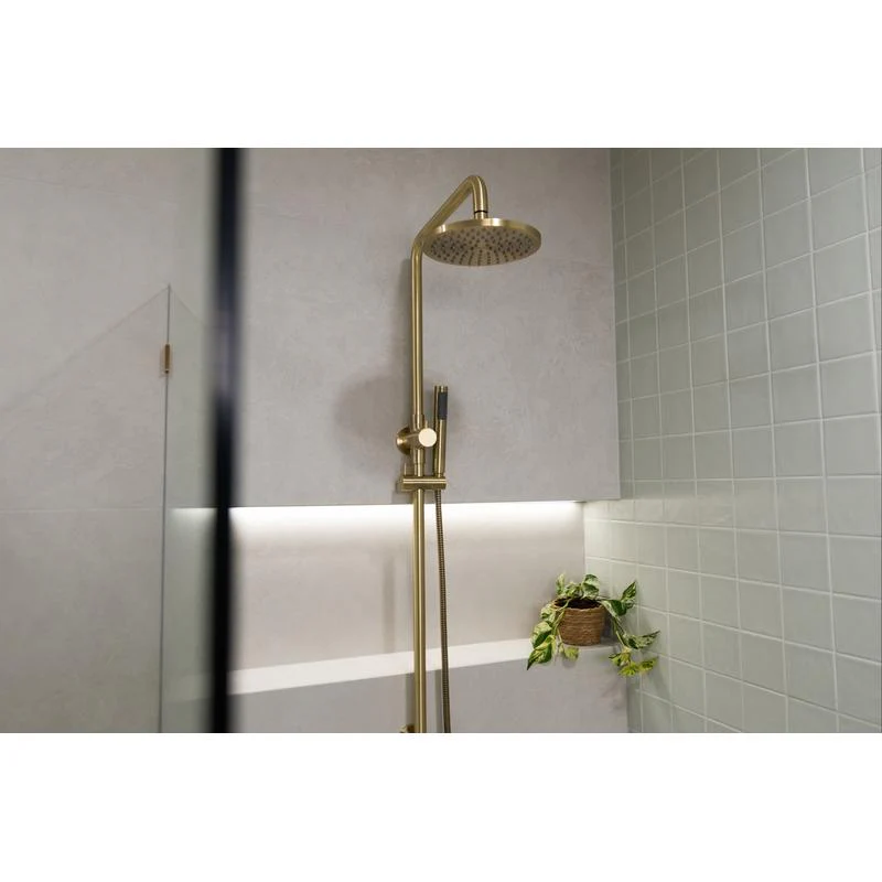 Meir Round Combination / Twin Shower Rail 200mm Rose Single Function Hand Shower - PVD Tiger Bronze - Image 5