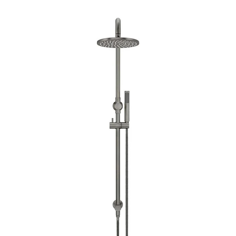 Meir Round Combination / Twin Shower Rail 200mm Rose Single Function Hand Shower - Shadow Gun Metal - Image 2