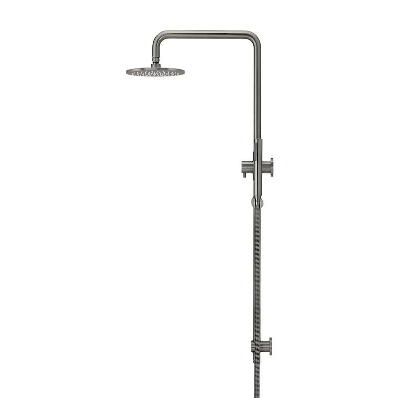 Meir Round Combination / Twin Shower Rail 200mm Rose Single Function Hand Shower - Shadow Gun Metal - Image 3