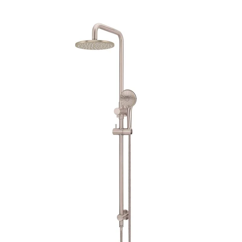 Meir Round Combination / Twin Shower Rail 200mm Rose Three Function Hand Shower - Champagne