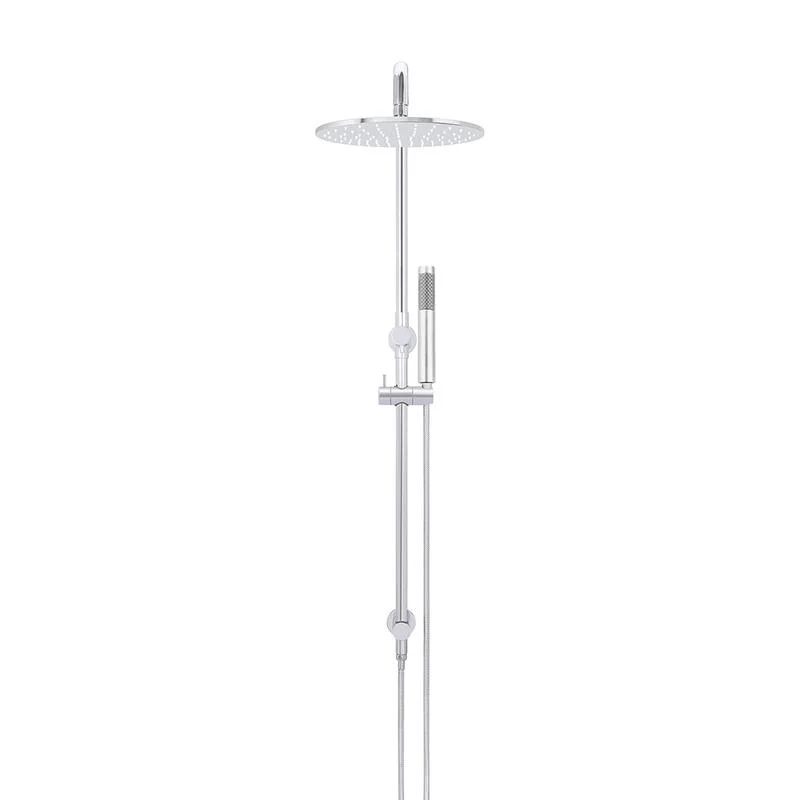 Meir Round Combination / Twin Shower Rail 300mm Rose Single Function Hand Shower - Polished Chrome - Image 2