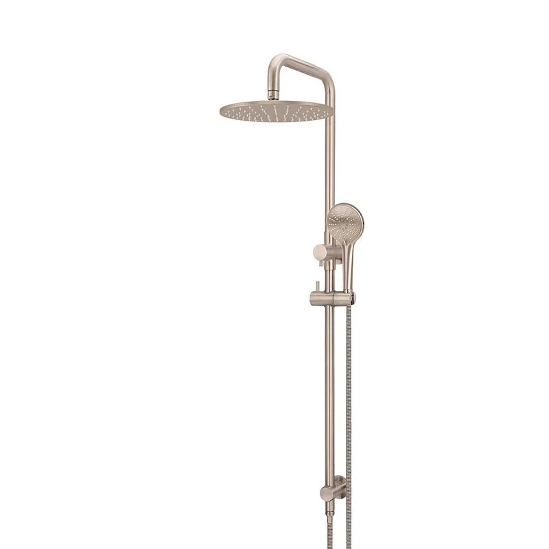 Meir Round Combination / Twin Shower Rail 300mm Rose Three Function Hand Shower - Champagne
