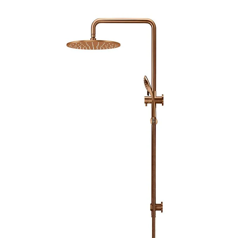 Meir Round Combination / Twin Shower Rail 300mm Rose Three Function Hand Shower - Lustre Bronze - Image 3