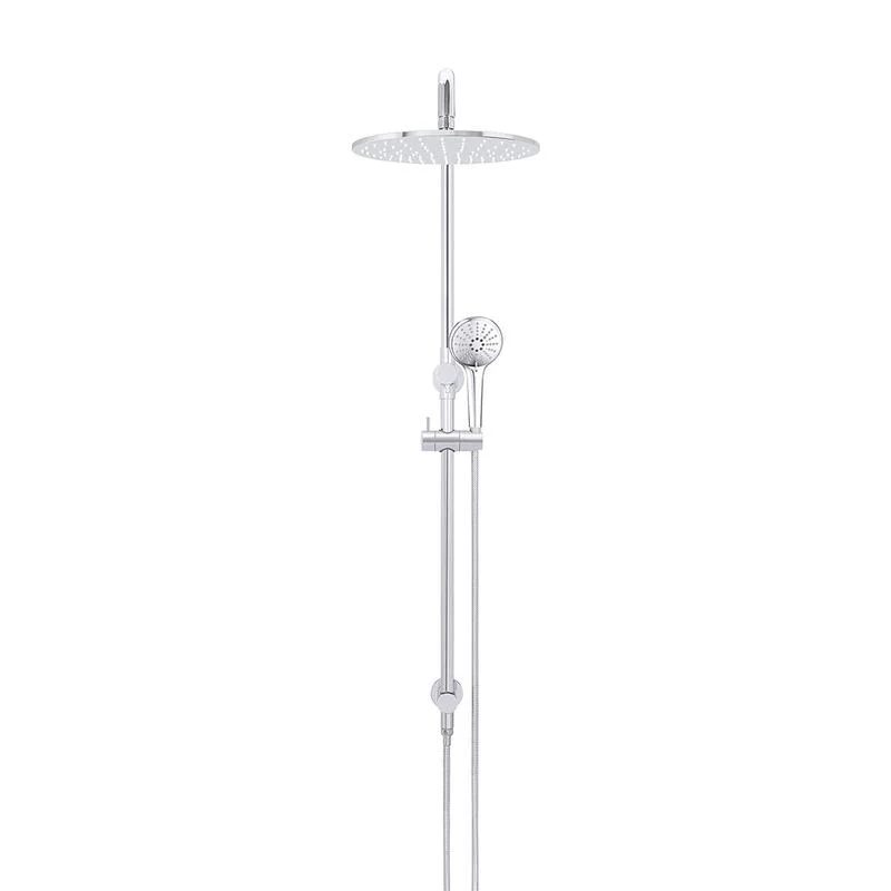 Meir Round Combination / Twin Shower Rail 300mm Rose Three Function Hand Shower - Polished Chrome - Image 2