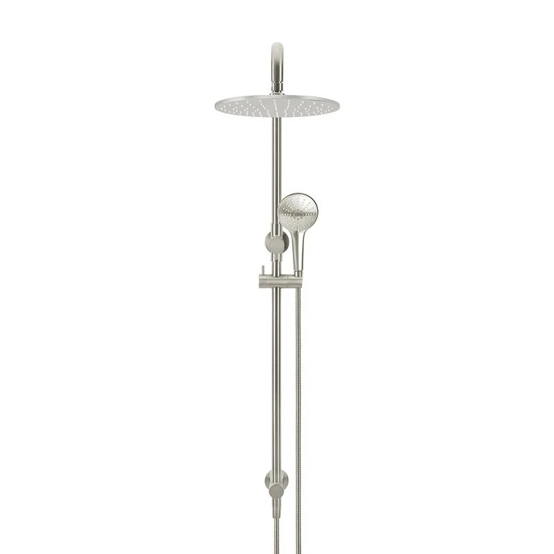 Meir Round Combination / Twin Shower Rail 300mm Rose Three Function Hand Shower - PVD Brushed Nickel - Image 2
