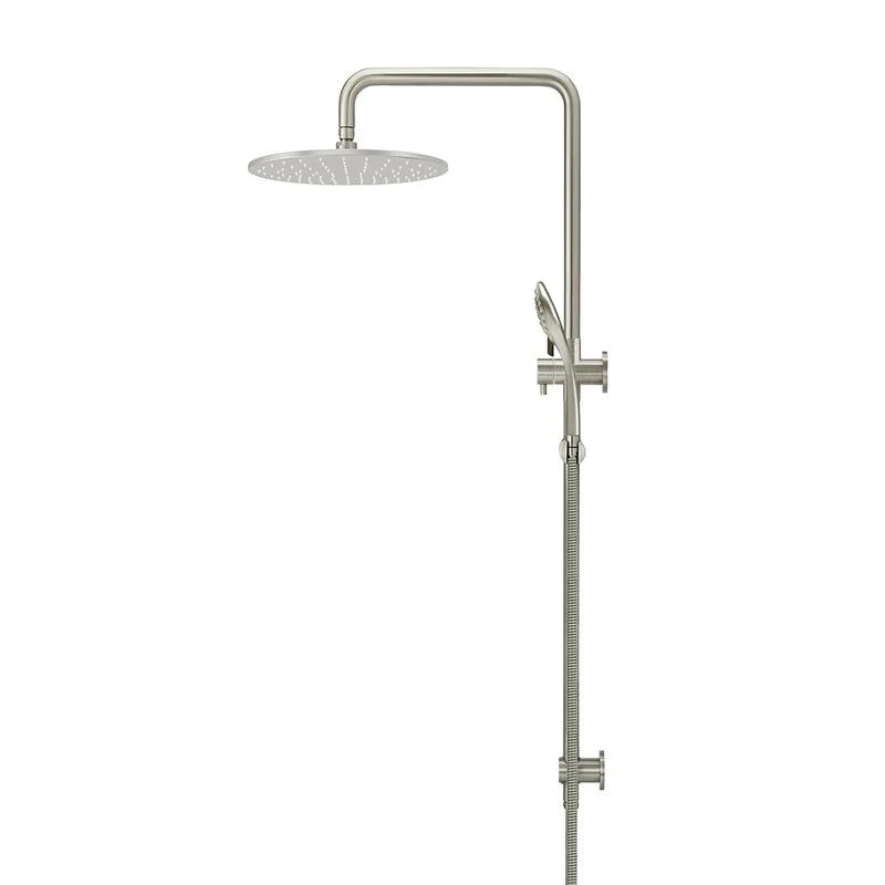 Meir Round Combination / Twin Shower Rail 300mm Rose Three Function Hand Shower - PVD Brushed Nickel - Image 3