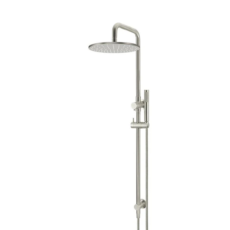 Meir Round Combination / Twin Shower Rail 300mm Rose Single Function Hand Shower - PVD Brushed Nickel