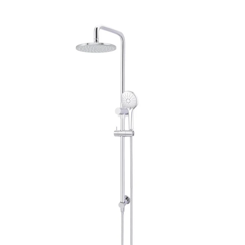 Meir Round Combination / Twin Shower Rail 200mm Rose Three-Function Hand Shower - Polished Chrome
