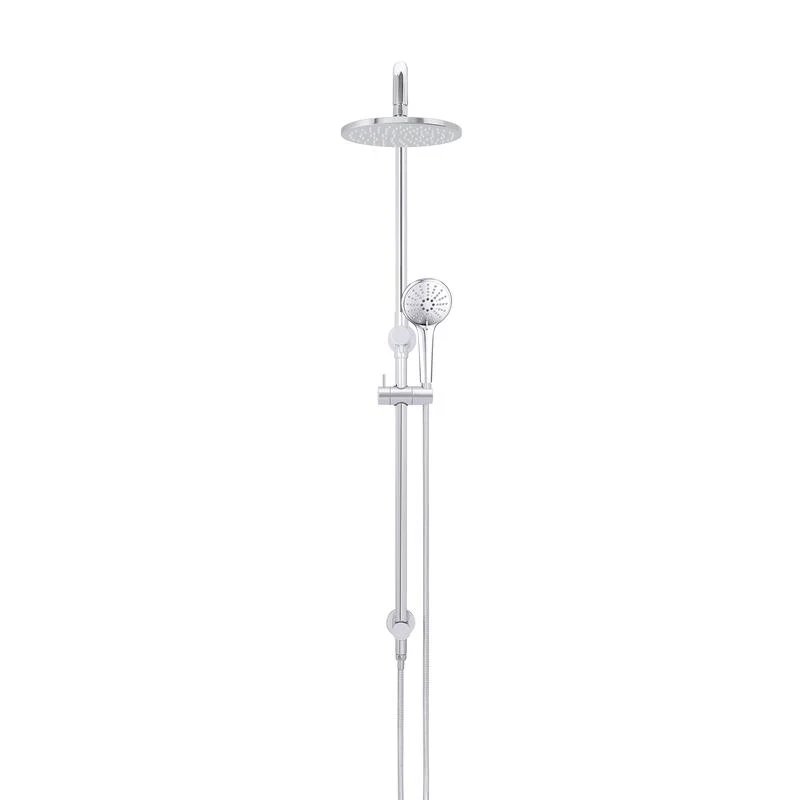 Meir Round Combination / Twin Shower Rail 200mm Rose Three-Function Hand Shower - Polished Chrome - Image 2