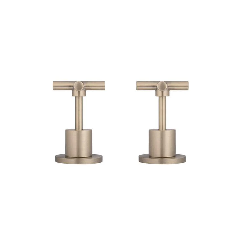 Meir Round Cross Handle Jumper Valve Wall Top Assemblies - Champagne - Image 3