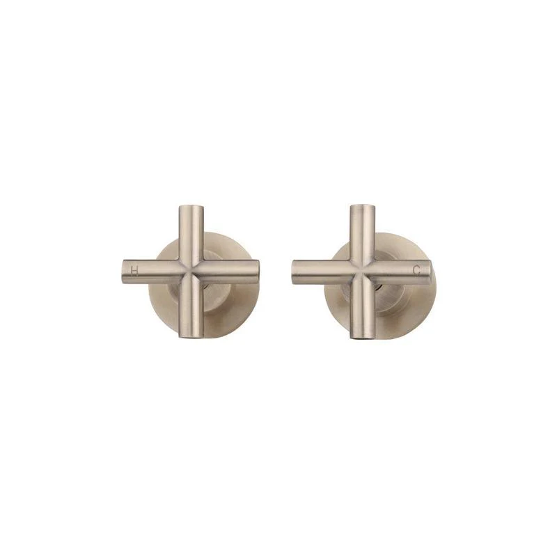 Meir Round Cross Handle Jumper Valve Wall Top Assemblies - Champagne - Image 4