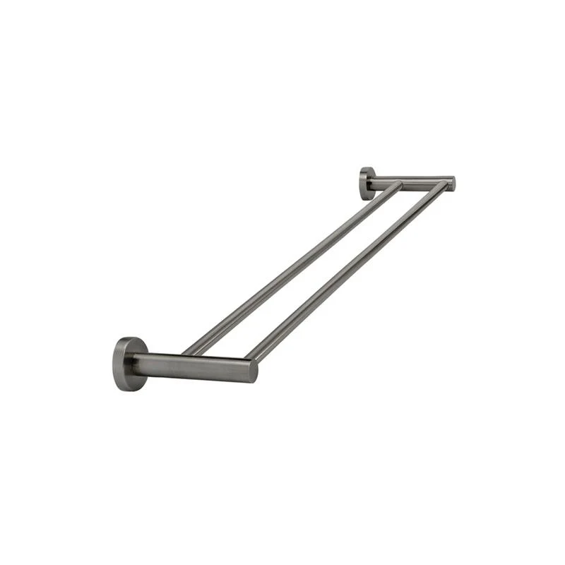 Meir Round Double Towel Rail 600mm - Shadow Gun Metal